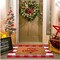 Outdoor Front Door Decor Mat Cotton Washable Hand-Woven Rug - 28 x 43 Inches Christmas Red and White Plaid Rug Layered Christmas New Year Holiday Porch Entryway Doormat